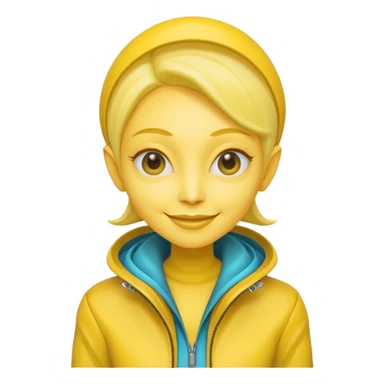 Lady Alien with yellow jacket, Half body. sticker