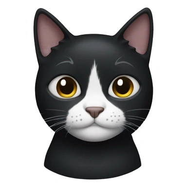 Black cat with white mustache  sticker