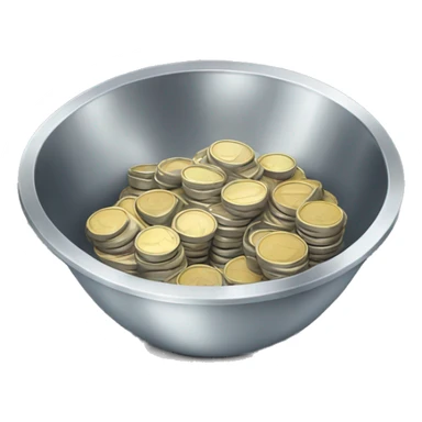 bowl of silver coin sticker