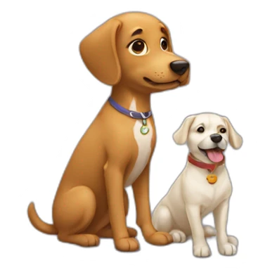 Chien avec un enfant  sticker