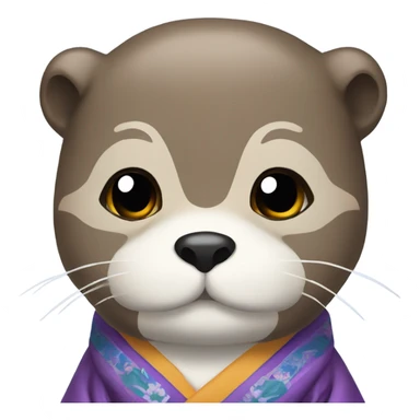 a otter face wearing traditional korean hanbok sticker
