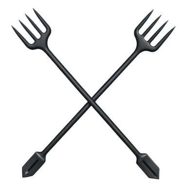 Make 2 black 3 spiked pitchforks cross sticker