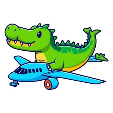 Cocodrilo con cuerpo de avión  sticker