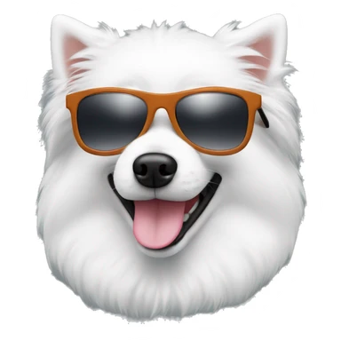 Japanese spitz dog with sunglasses sticker