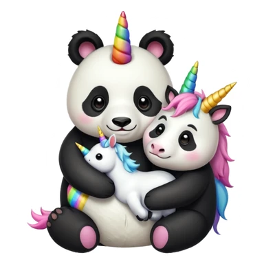 Panda hugging a unicorn sticker