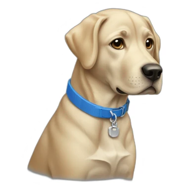 labradore with a blue collar  sticker