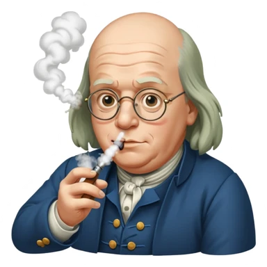 Benjamin Franklin hitting vape sticker