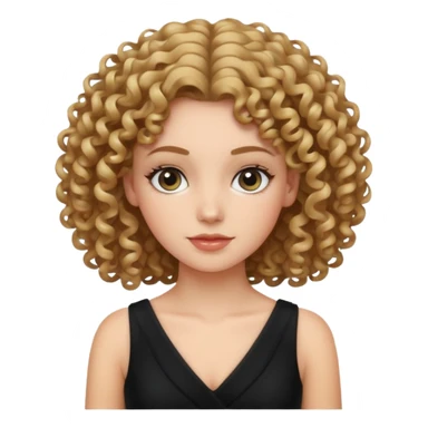 curly haired black dress white girl sticker