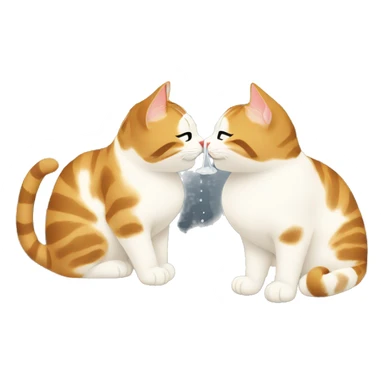 two cats drinking sake in japan sticker