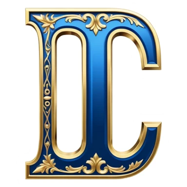 Bold Black-Blue-White-Gold Font Letter “I” sticker