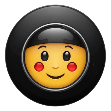 A simple camera lens, apple emoji style, flat design sticker