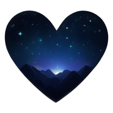 Dark Vibrant heart with the night sky in it sticker
