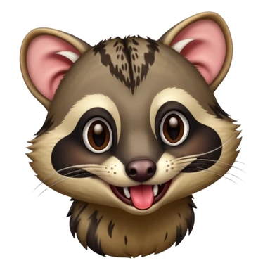 civet with yummy expression and long tongue sticker