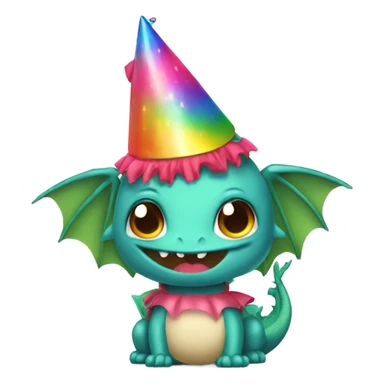 Dragon in a tutu and a party hat  sticker
