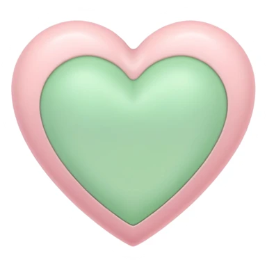 Pastel pink and green Heart sticker