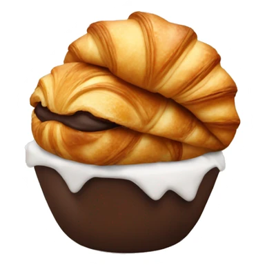 croissant with chocolate sticker