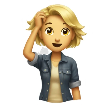 A girl scratching her head.. thinking sticker