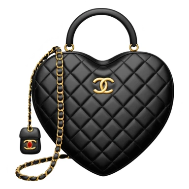 chanel heart shape bag black color bag sticker