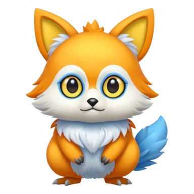 Cute cool blue yellow Orange animal hybrid Fakemon full body sticker