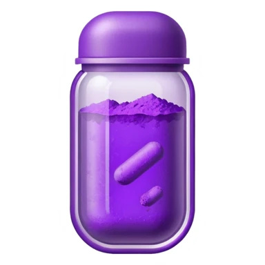 clear capsule filled with purple powder sticker