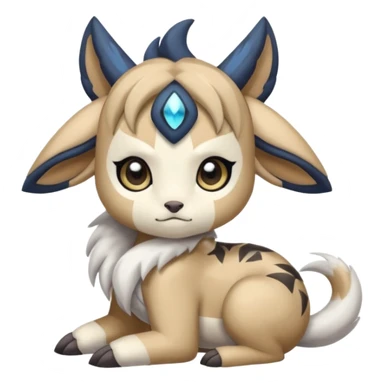 Animalistic kawaii chibi sleepy happy glad somber mongral Meloetta-Absol-Zekrom-Gatomon-Pteromon-hybrid sticker