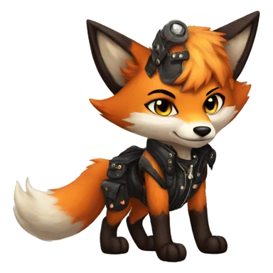 Anthro Punk Fox Full body sticker