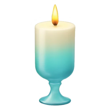 Candle in a powder-colored glass sticker