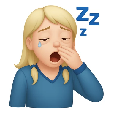 Make this emoji look even more sleepy: add droopy eyelids, a small tear at the corner of the eye, and a subtle Zzz above the head in emoji style sticker