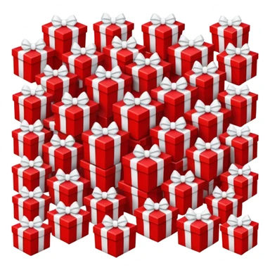 lots of red gift boxes with white bows sticker