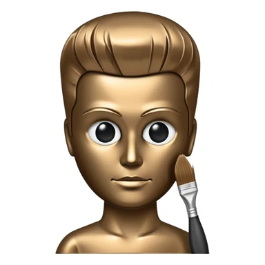 A paintbrush that transforms into a human metal silhouette, symbol of artistic identity sticker