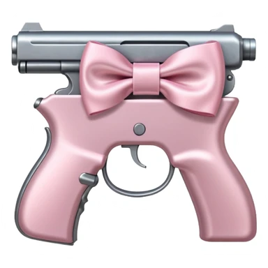 pale pink gun, pale pink bow sticker