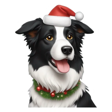 border collie christmas sticker