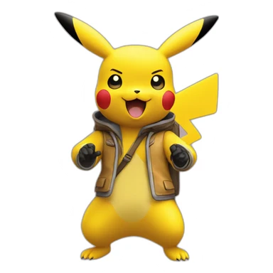 Pikachu in a figma ste sticker