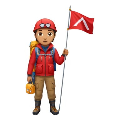 guide with flag in Mountain Climbing Team sticker