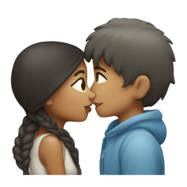 white boy and filipino girl eskimo kissing sticker