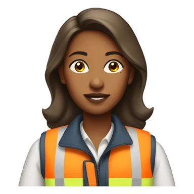 brown skinned woman in a safety vest sticker