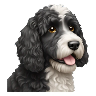 Black and white labradoodle sticker