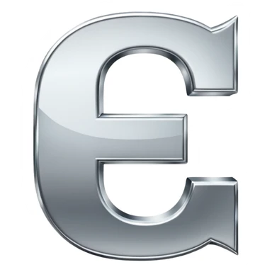 A metallic letter E fancy faunt sticker