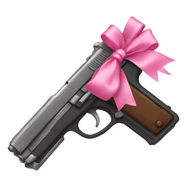 Gun with pink bow sticker