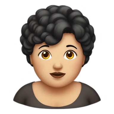 fat lady with short black hair sticker