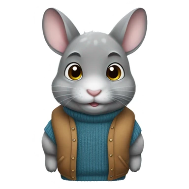 Chinchilla in a sweater vest sticker