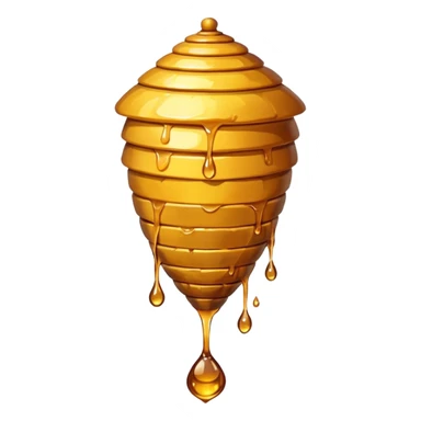 A hanging beehive dripping golden honey from its base. sticker