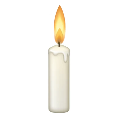 white thin candle sticker