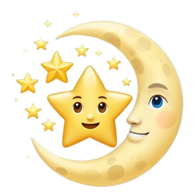Moon and star sticker