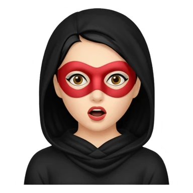 woman with robber mask surprisd sticker