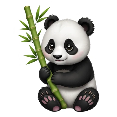 cute panda holding bamboo sticker