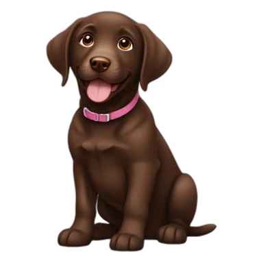 Happy sweet chocolate brown Labrador puppy sticker