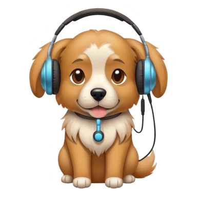 doggy wearing earphones sticker