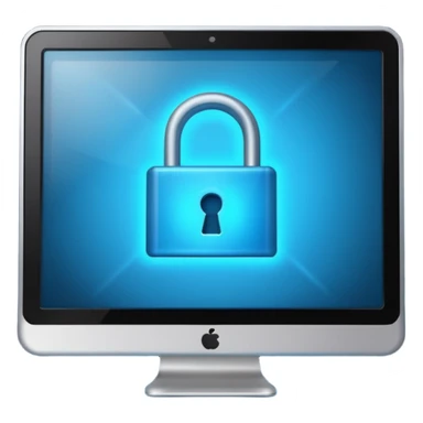 computer screen and the lock on it sticker