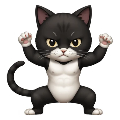 cat doing MMA fighting sticker